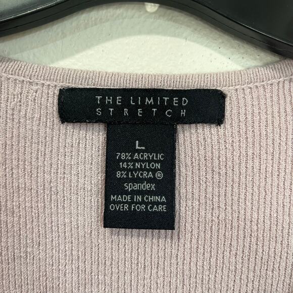 The Limited Y2K Lilac Embroidered Knit V-Neck Sweater Top Size Large - Picture 5 of 8